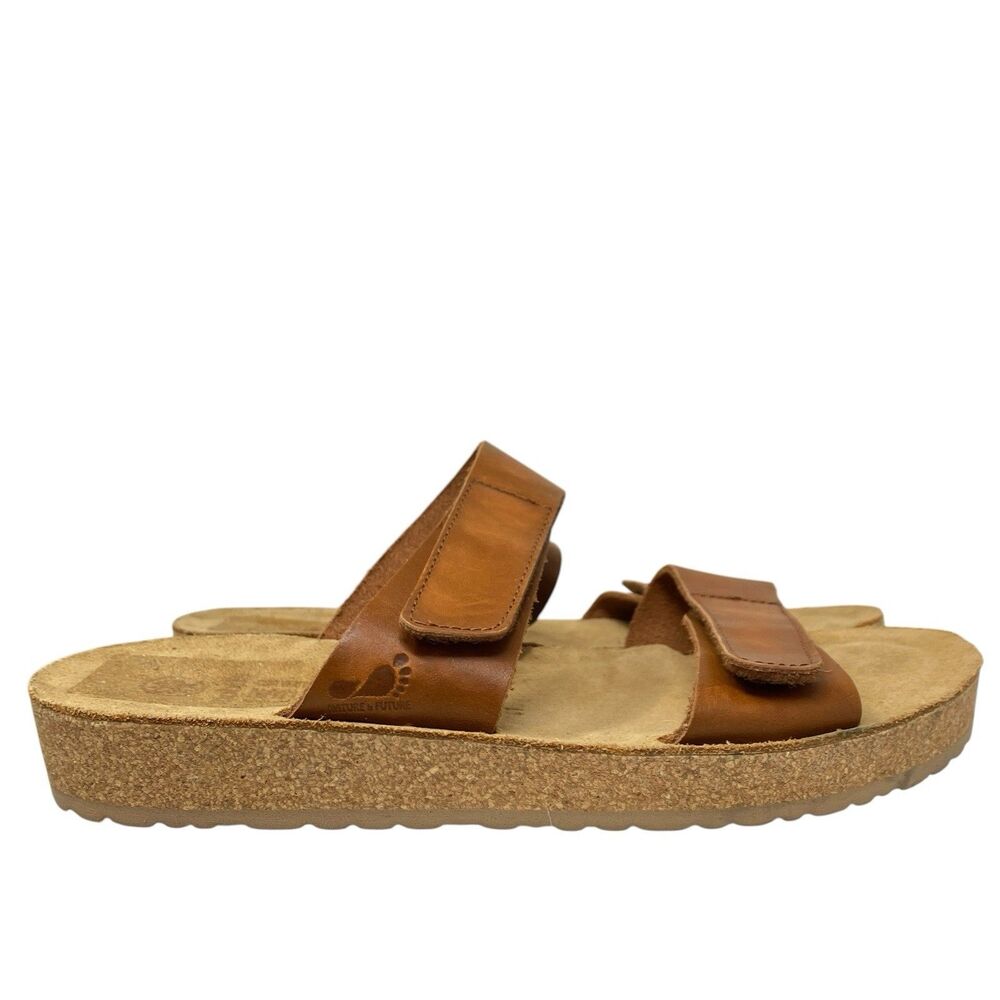 Mobil’s Leather Cork Sandals Brown Double Strap Womens 11‎ EU 41 - Picture 2 of 14
